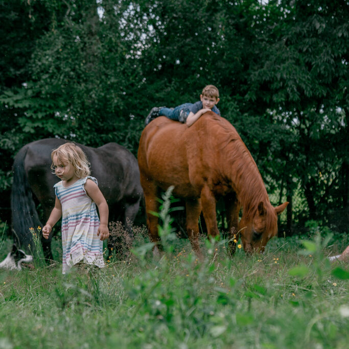 Carola met paarden en kinderen